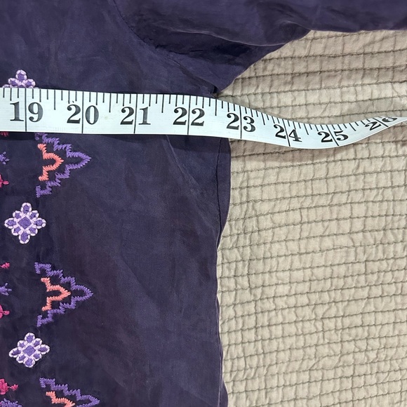 JOHNNY WAS CURACAO OVERSIZED LONG SLEEVE TUNIC IN DEEP PURPLE SIZE XL - Picture 9 of 11